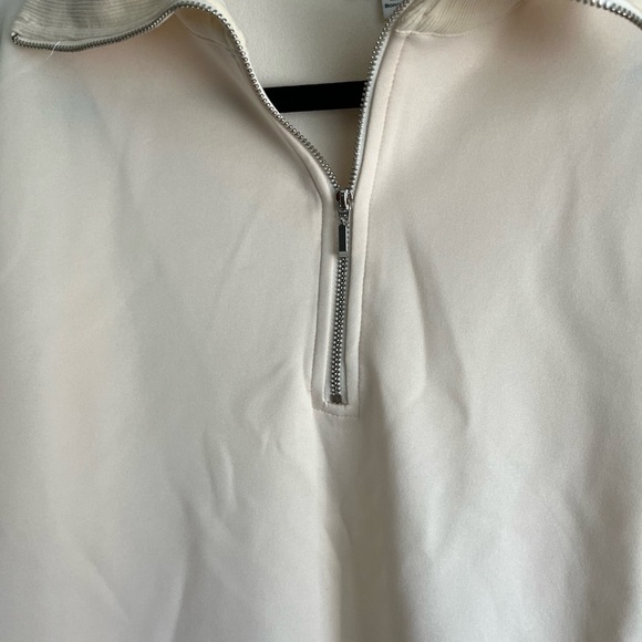 Calligraphie Woman Zip Pullover Cream Sweatshirt,Size Large - Picture 6 of 6